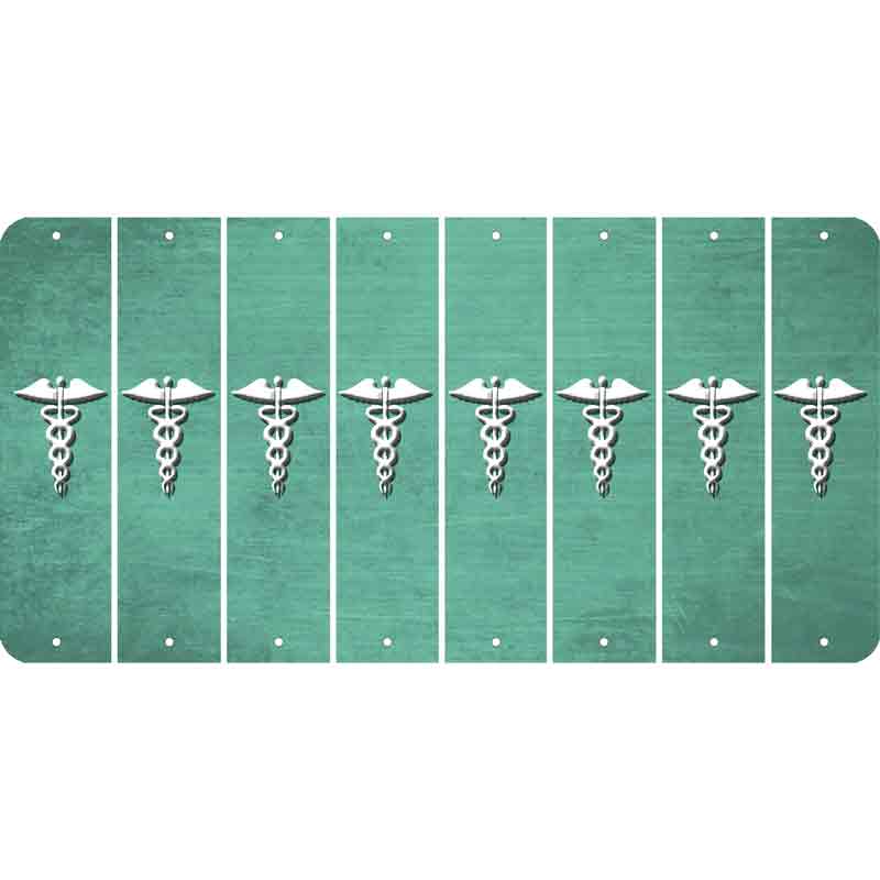 Mint Oil Rubbed Cut Fun Strips (Set of 8) CADUCEUS