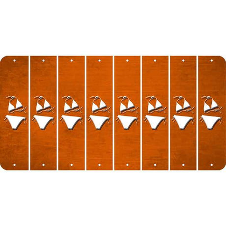 Orange Oil Rubbed Cut Fun Strips (Set of 8) BIKINI