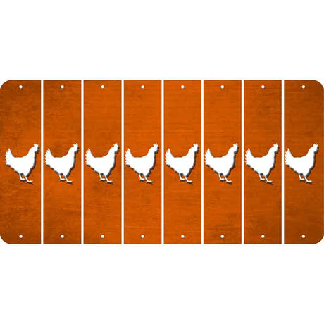 Orange Oil Rubbed Cut Fun Strips (Set of 8) CHICKEN