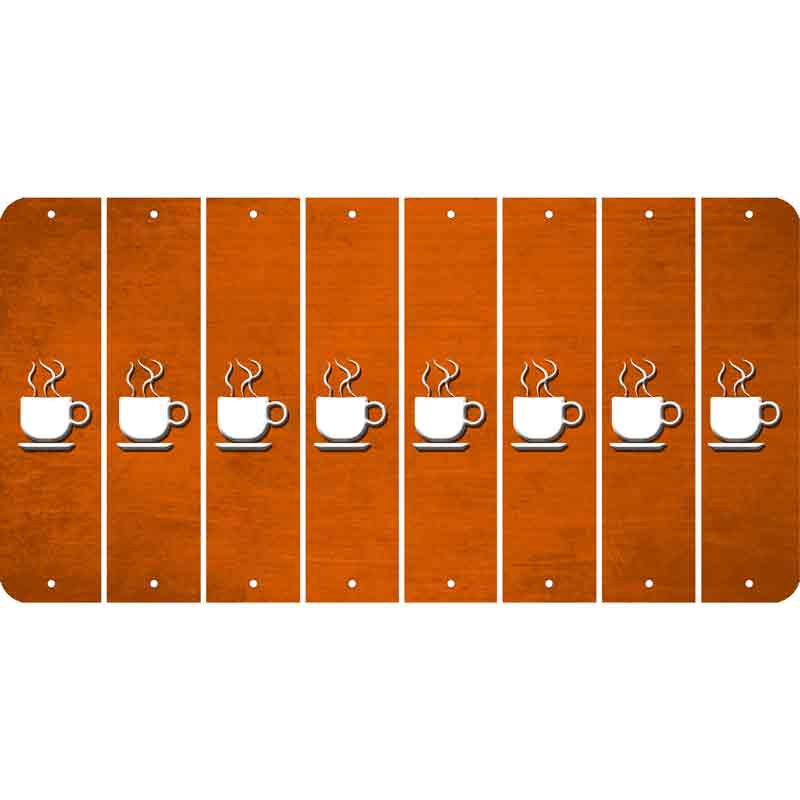 Orange Oil Rubbed Cut Fun Strips (Set of 8) COFFEE MUG