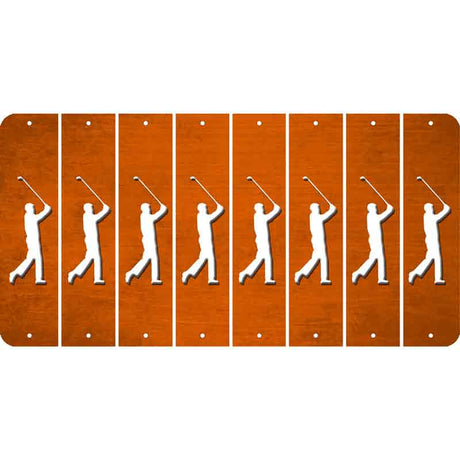 Orange Oil Rubbed Cut Fun Strips (Set of 8) FEMALE GOLFER