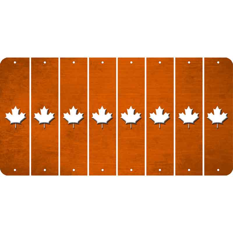 Orange Oil Rubbed Cut Fun Strips (Set of 8) MAPLE LEAF