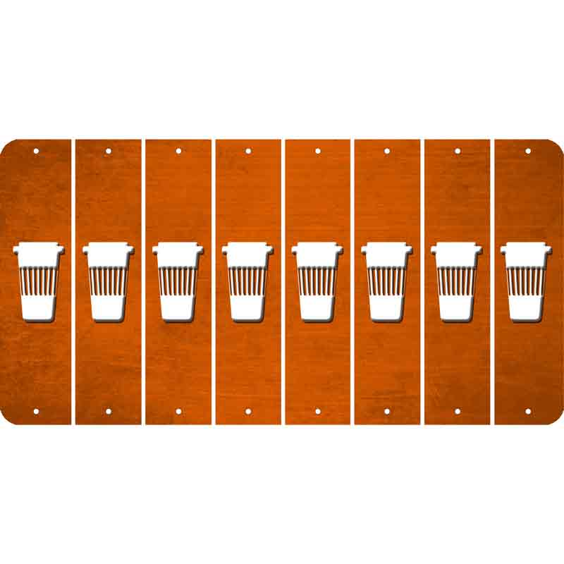 Orange Oil Rubbed Cut Fun Strips (Set of 8) LATTE