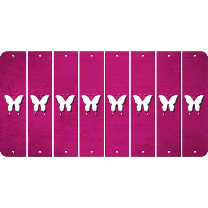Pink Oil Rubbed Cut Fun Strips (Set of 8) BUTTERFLY