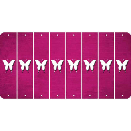 Pink Oil Rubbed Cut Fun Strips (Set of 8) BUTTERFLY