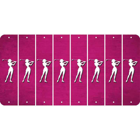 Pink Oil Rubbed Cut Fun Strips (Set of 8) MALE GOLFER