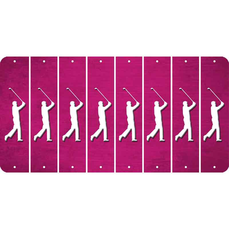Pink Oil Rubbed Cut Fun Strips (Set of 8) FEMALE GOLFER