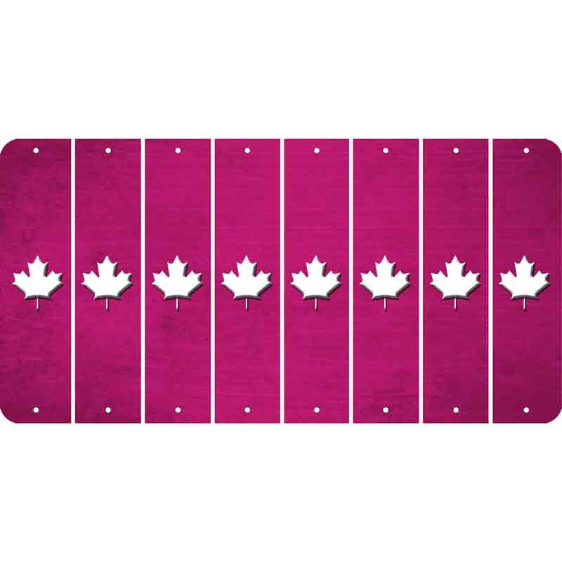 Pink Oil Rubbed Cut Fun Strips (Set of 8) MAPLE LEAF