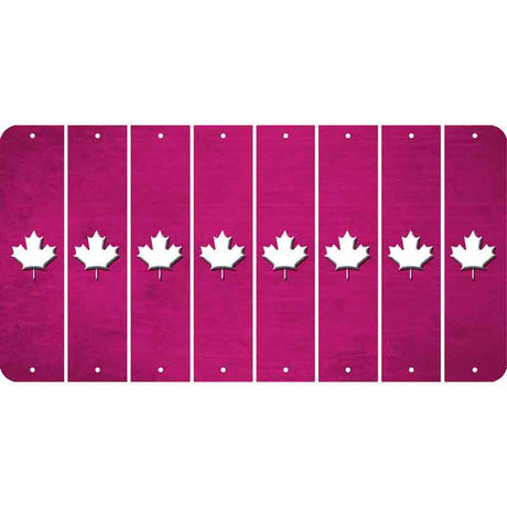 Pink Oil Rubbed Cut Fun Strips (Set of 8) MAPLE LEAF