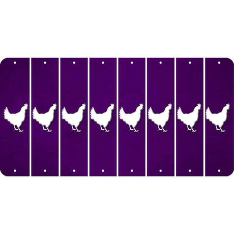 Purple Oil Rubbed Cut Fun Strips (Set of 8) CHICKEN