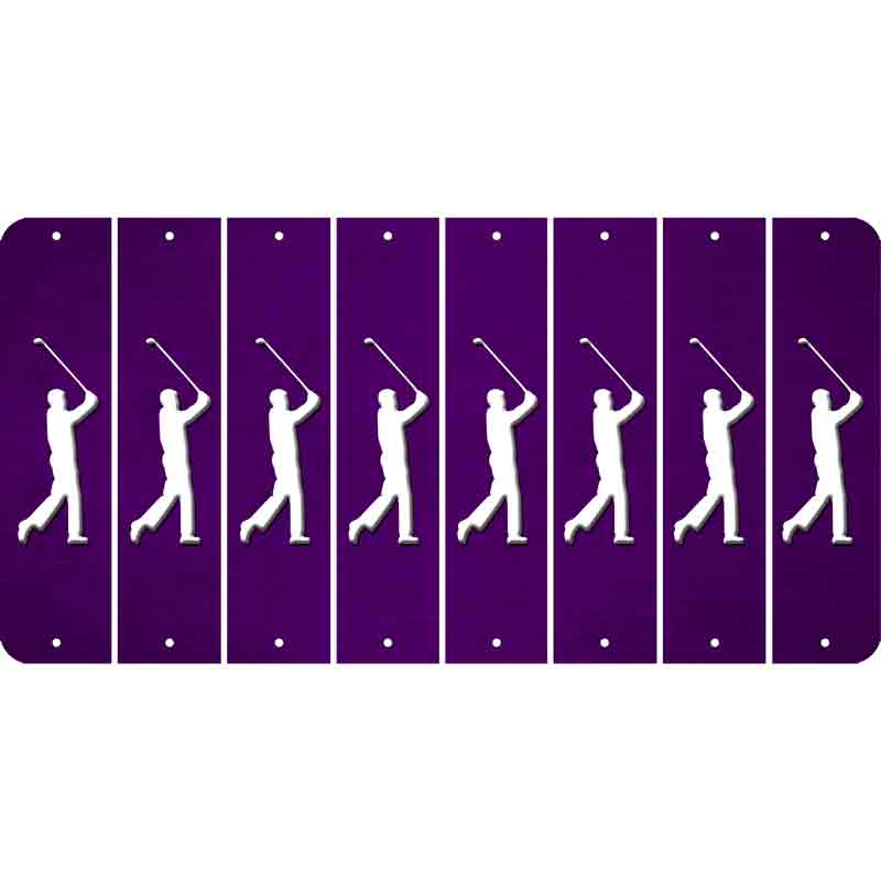 Purple Oil Rubbed Cut Fun Strips (Set of 8) FEMALE GOLFER