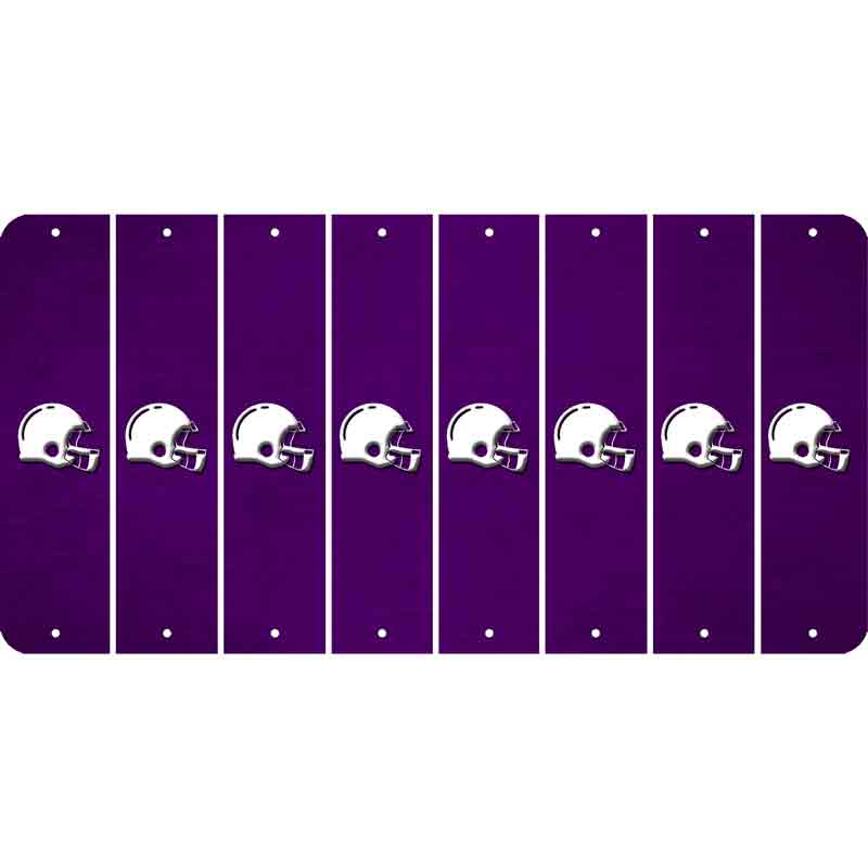 Purple Oil Rubbed Cut Fun Strips (Set of 8) FOOTBALL HELMET