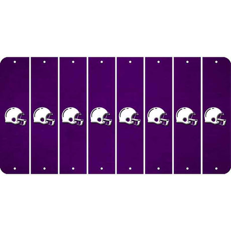 Purple Oil Rubbed Cut Fun Strips (Set of 8) FOOTBALL HELMET