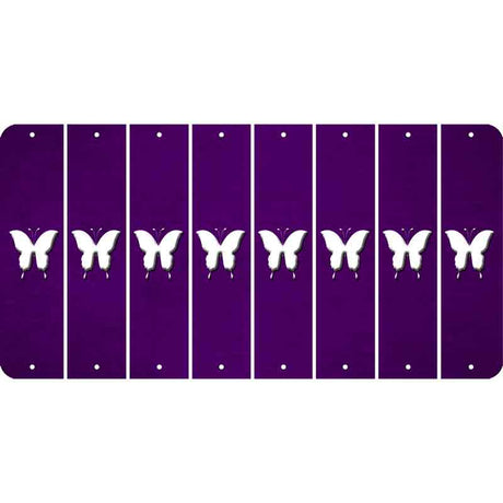 Purple Oil Rubbed Cut Fun Strips (Set of 8) BUTTERFLY