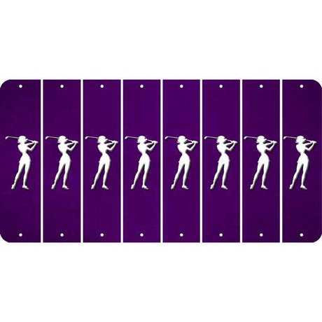 Purple Oil Rubbed Cut Fun Strips (Set of 8) MALE GOLFER