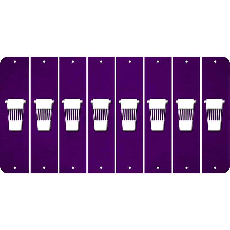 Purple Oil Rubbed Cut Fun Strips (Set of 8) LATTE
