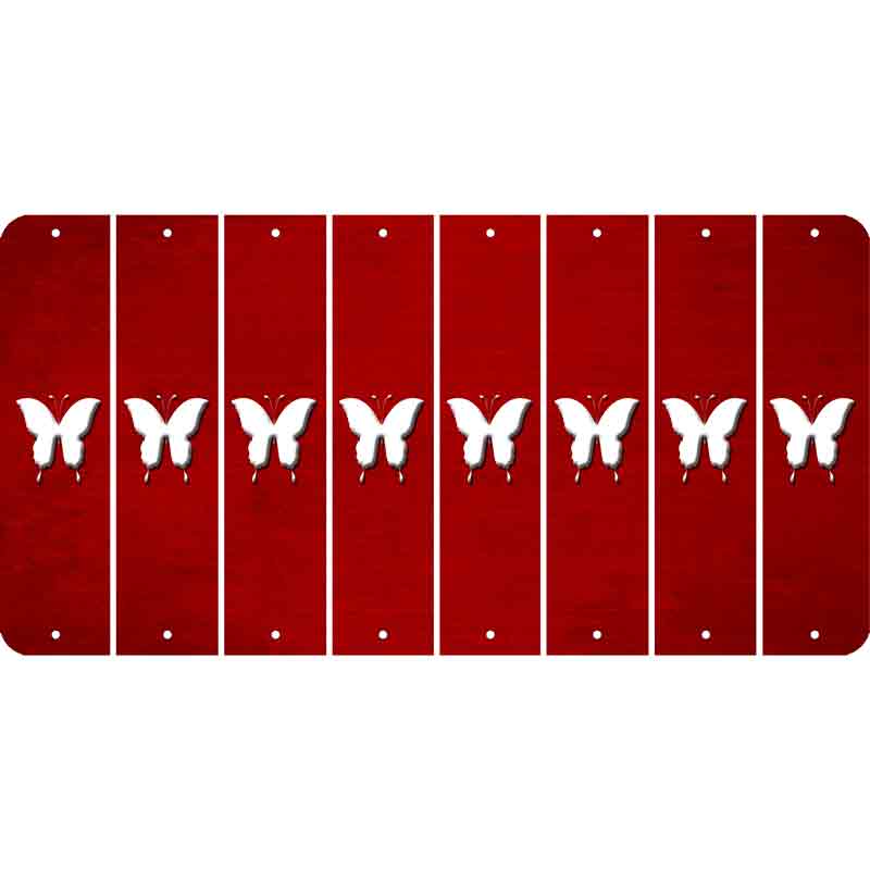 Red Oil Rubbed Cut Fun Strips (Set of 8) BUTTERFLY