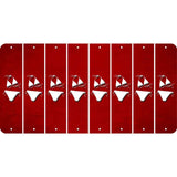 Red Oil Rubbed Cut Fun Strips (Set of 8) BIKINI