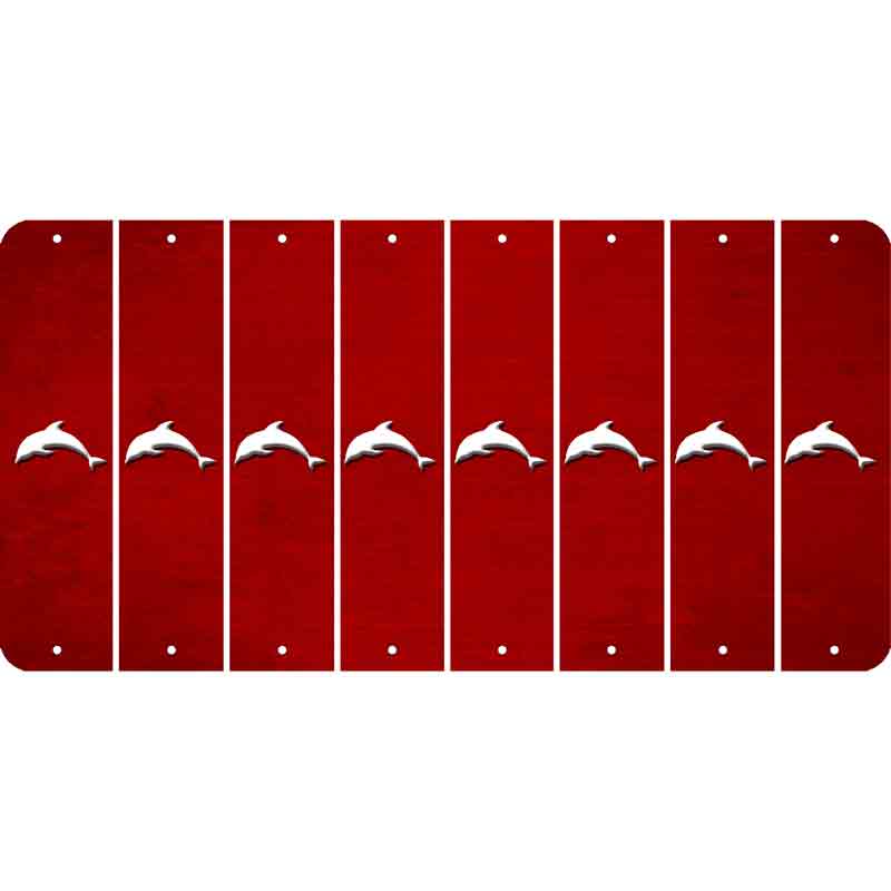 Red Oil Rubbed Cut Fun Strips (Set of 8) DOLPHIN