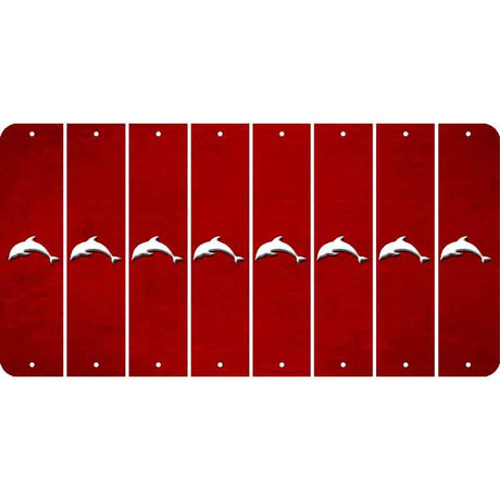 Red Oil Rubbed Cut Fun Strips (Set of 8) DOLPHIN