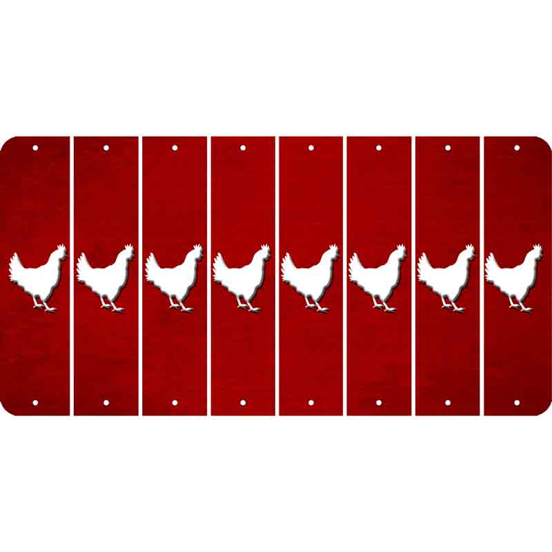 Red Oil Rubbed Cut Fun Strips (Set of 8) CHICKEN