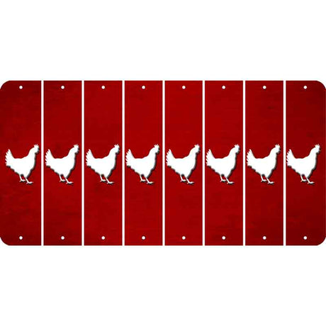 Red Oil Rubbed Cut Fun Strips (Set of 8) CHICKEN
