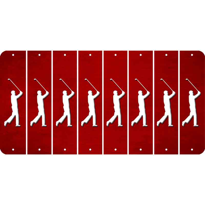 Red Oil Rubbed Cut Fun Strips (Set of 8) FEMALE GOLFER