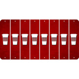 Red Oil Rubbed Cut Fun Strips (Set of 8) LATTE