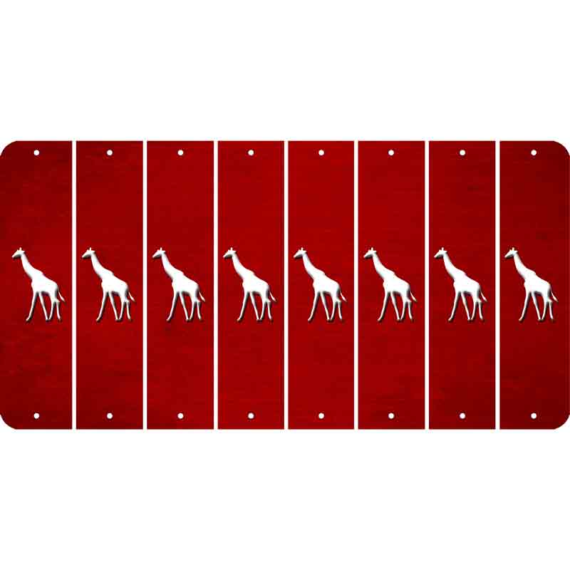 Red Oil Rubbed Cut Fun Strips (Set of 8) GIRAFFE