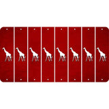 Red Oil Rubbed Cut Fun Strips (Set of 8) GIRAFFE