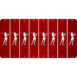 Red Oil Rubbed Cut Fun Strips (Set of 8) MALE GOLFER