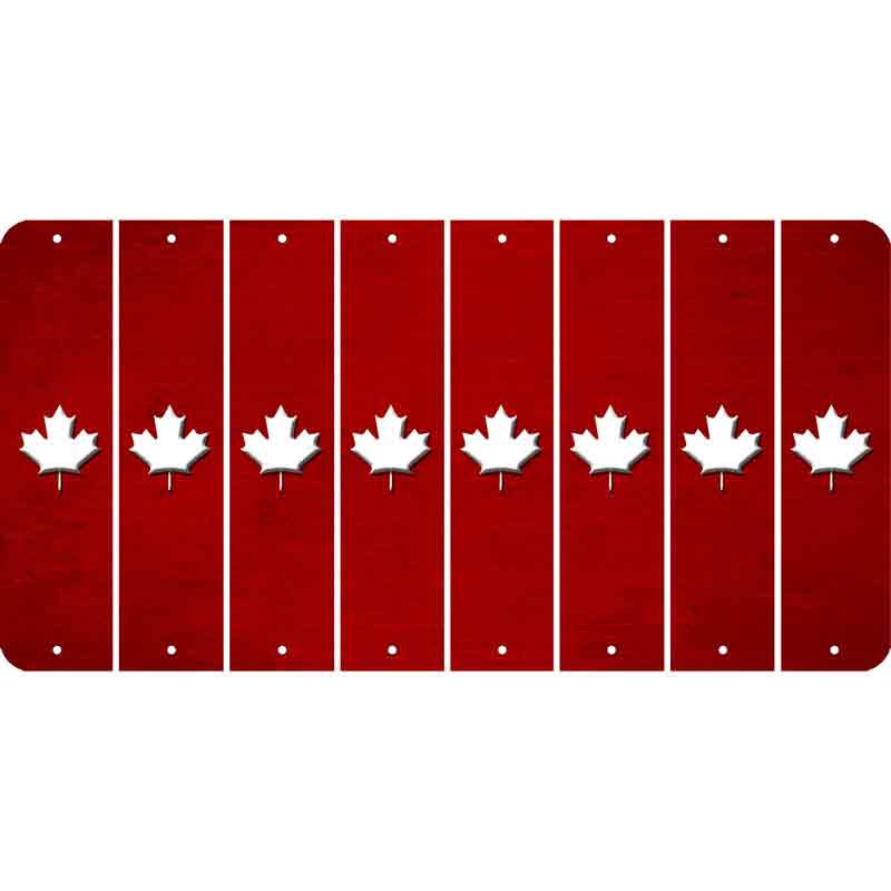 Red Oil Rubbed Cut Fun Strips (Set of 8) MAPLE LEAF