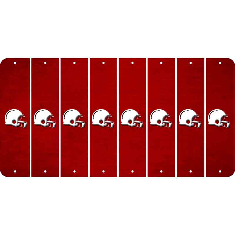 Red Oil Rubbed Cut Fun Strips (Set of 8) FOOTBALL HELMET