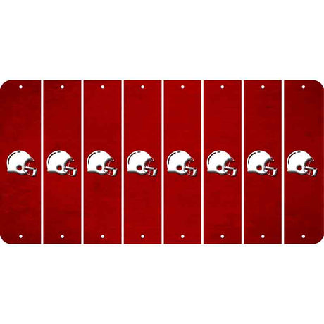 Red Oil Rubbed Cut Fun Strips (Set of 8) FOOTBALL HELMET