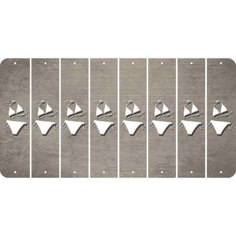 Tan Oil Rubbed Cut Fun Strips (Set of 8) BIKINI