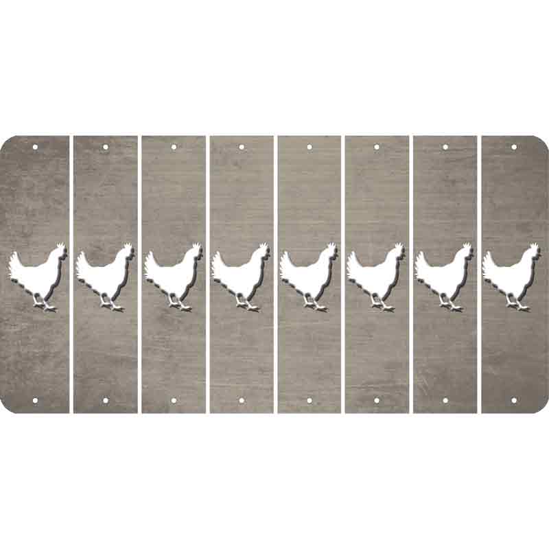 Tan Oil Rubbed Cut Fun Strips (Set of 8) CHICKEN