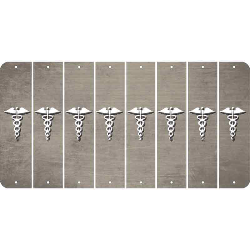 Tan Oil Rubbed Cut Fun Strips (Set of 8) CADUCEUS