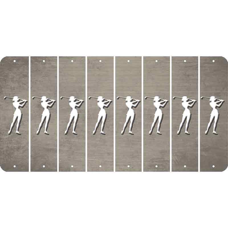 Tan Oil Rubbed Cut Fun Strips (Set of 8) MALE GOLFER