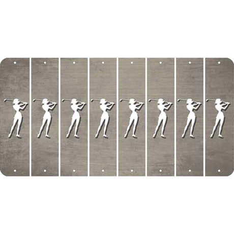 Tan Oil Rubbed Cut Fun Strips (Set of 8) MALE GOLFER