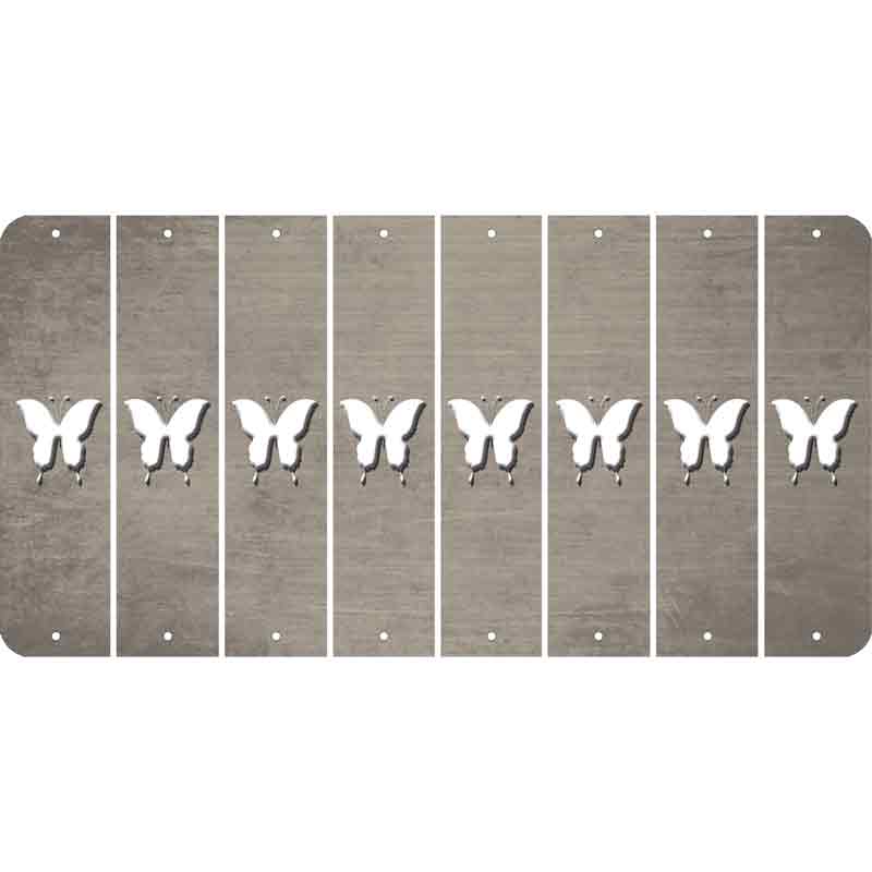 Tan Oil Rubbed Cut Fun Strips (Set of 8) BUTTERFLY