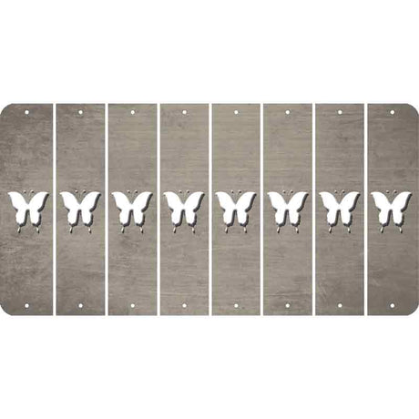 Tan Oil Rubbed Cut Fun Strips (Set of 8) BUTTERFLY