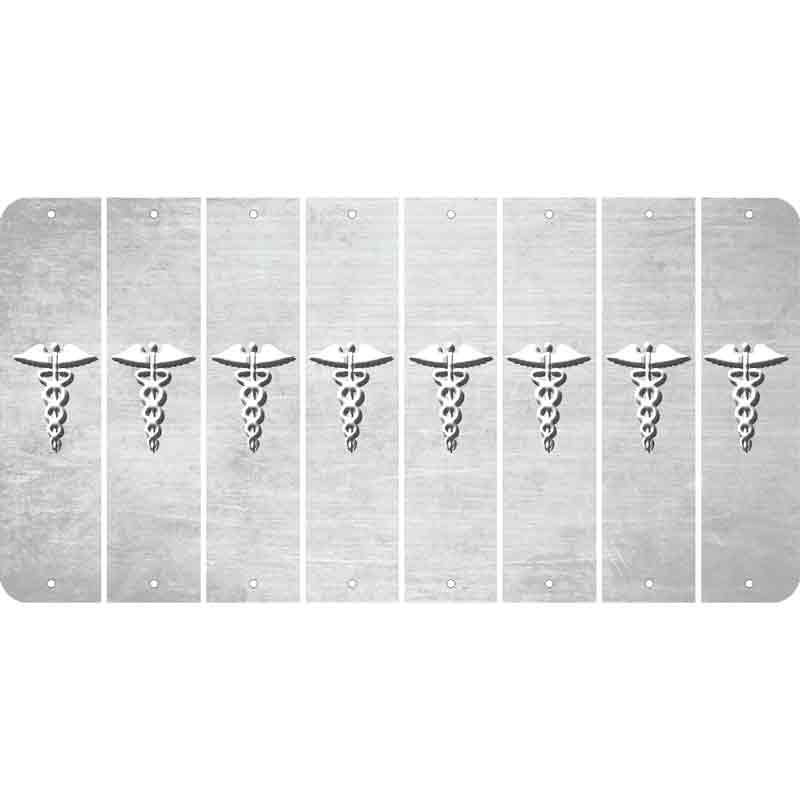 White Oil Rubbed Cut Fun Strips (Set of 8) CADUCEUS