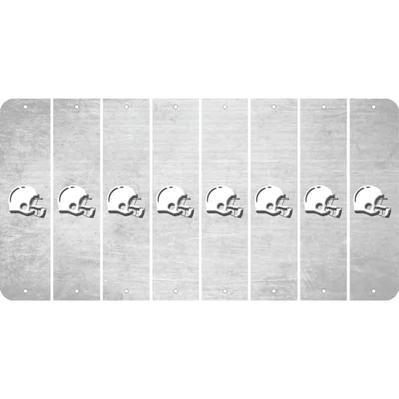 White Oil Rubbed Cut Fun Strips (Set of 8) FOOTBALL HELMET