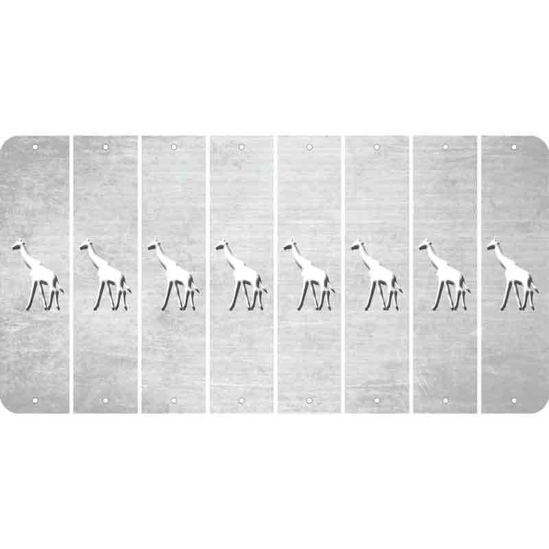 White Oil Rubbed Cut Fun Strips (Set of 8) GIRAFFE