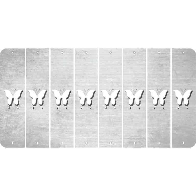 White Oil Rubbed Cut Fun Strips (Set of 8) BUTTERFLY