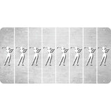 White Oil Rubbed Cut Fun Strips (Set of 8) MALE GOLFER