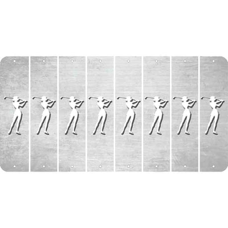 White Oil Rubbed Cut Fun Strips (Set of 8) MALE GOLFER