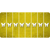 Yellow Oil Rubbed Cut Fun Strips (Set of 8) BUTTERFLY