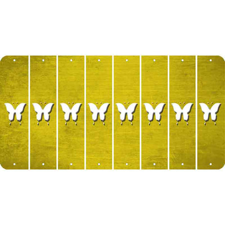 Yellow Oil Rubbed Cut Fun Strips (Set of 8) BUTTERFLY