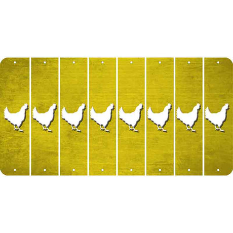 Yellow Oil Rubbed Cut Fun Strips (Set of 8) CHICKEN
